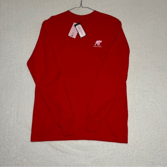 SIMPLY SOUTHERN Conserve & Protect Elephant Christmas Long Sleeve Red Tshirt Med - Picture 2 of 10